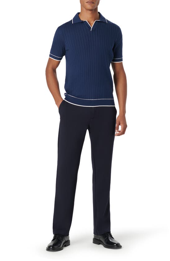 Shop Bugatchi Johnny Collar Rib Polo In Navy