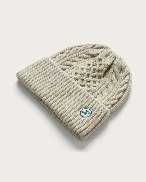 Hemlock Vulcan Cable Knit Baby Beanie In Grey Sage
