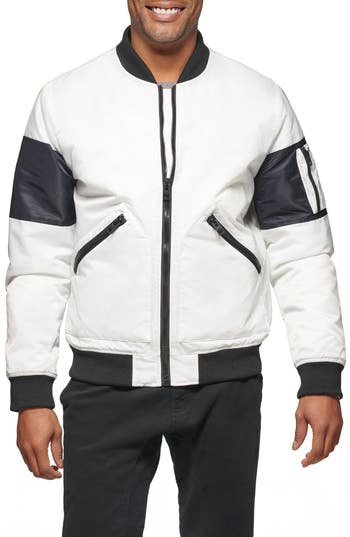 Shop Tommy Hilfiger Water Resistant Quilted Bomber Jacket In White
