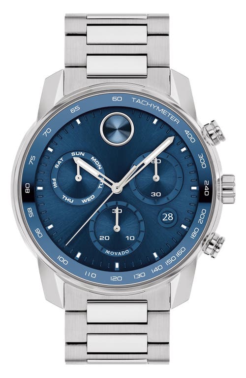 Movado Bold Verso Chronograph Bracelet Watch, 44mm in Blue at Nordstrom