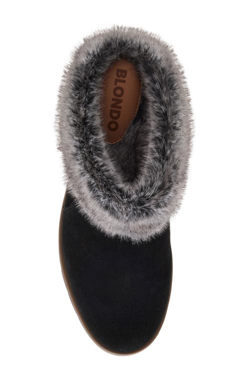 Shop Blondo Karoline Faux Fur Clog In Black Suede