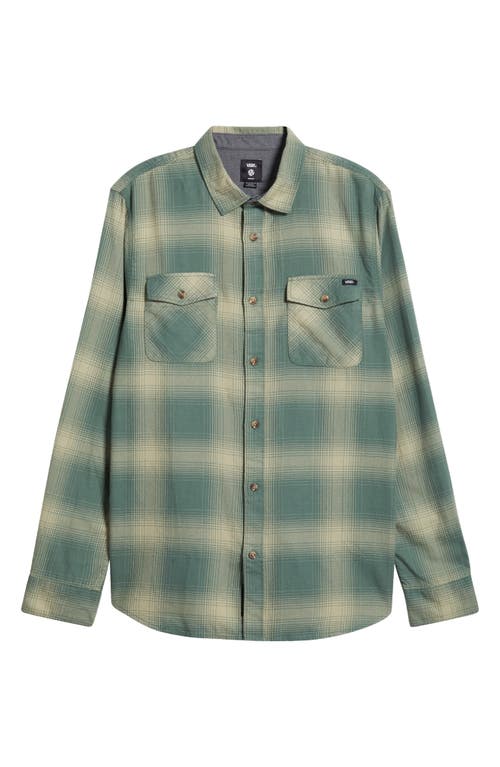 Shop Vans Monterey Iii Plaid Button-up Shirt In Dark Forest/elm