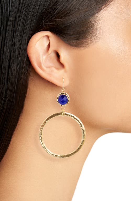 Karine Sultan Crystal Drop Hoop Earrings In Gold