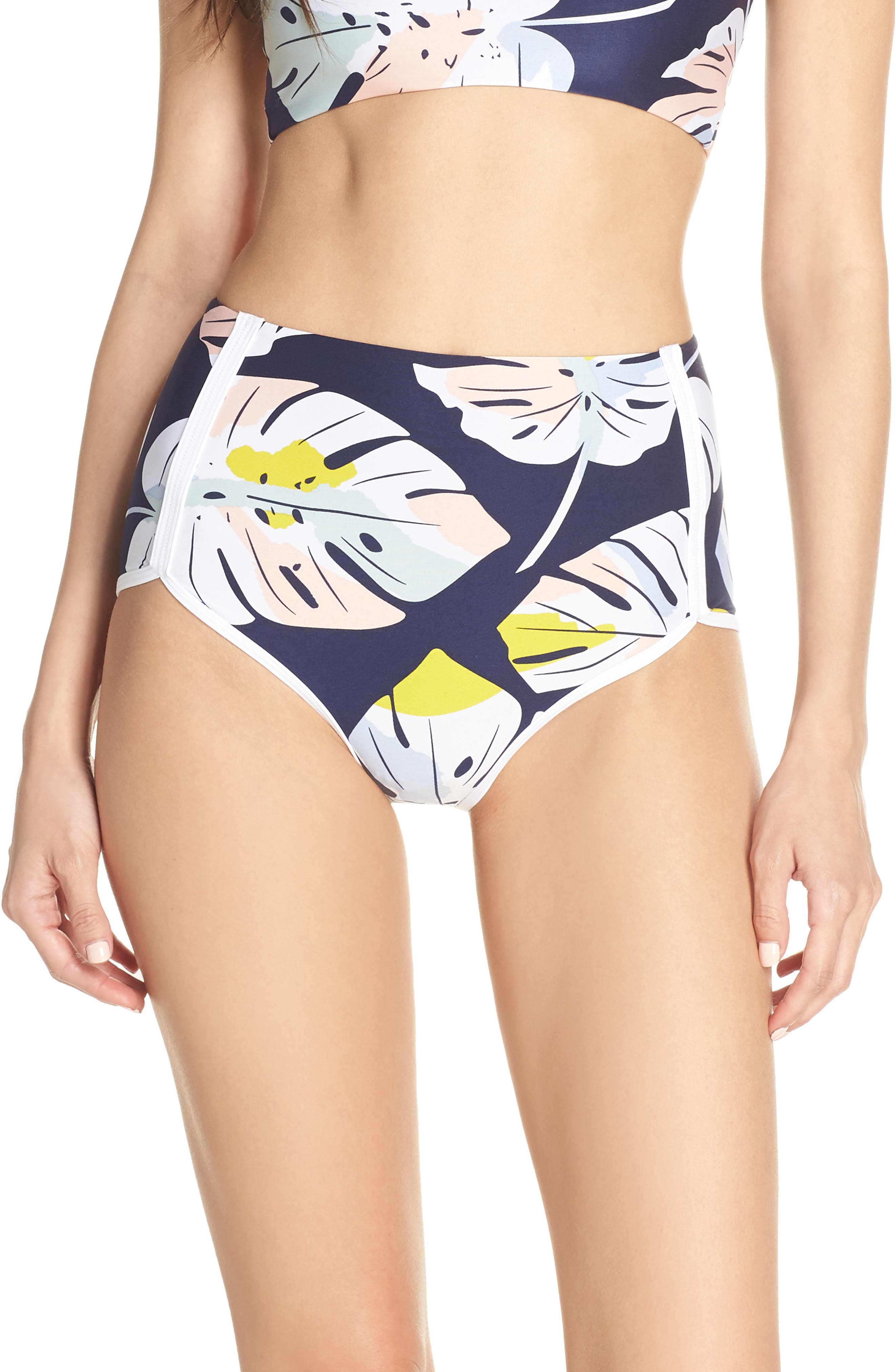 L Space Cali High Waist Bikini Bottoms, Blue