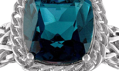 Fzn Sterling Silver London Blue Topaz Halo Ring In Blue