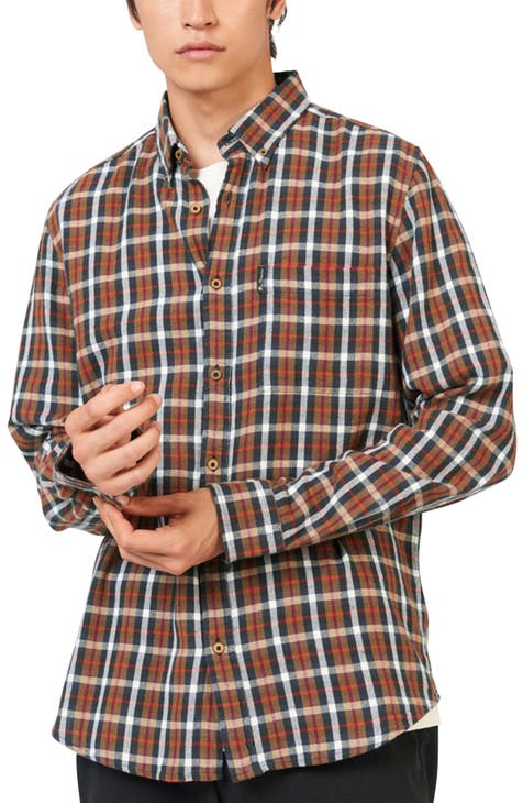 Herringbone Check Button-Down Shirt