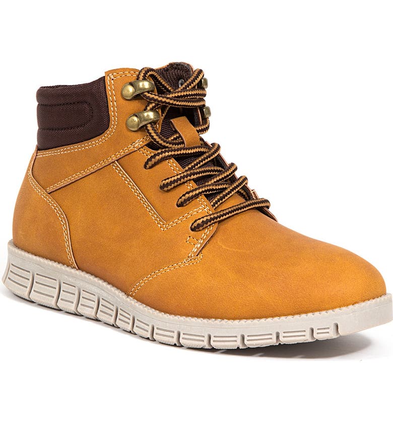 DEER STAGS Archer Jr Classic Lace-up Hybrid Comfort Casual Sneaker Brogue, Main, color, DARK WHEAT