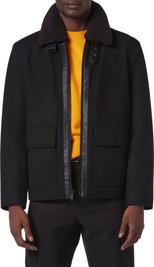 Hudson Water Resistant Faux Shearling Trim Jacket