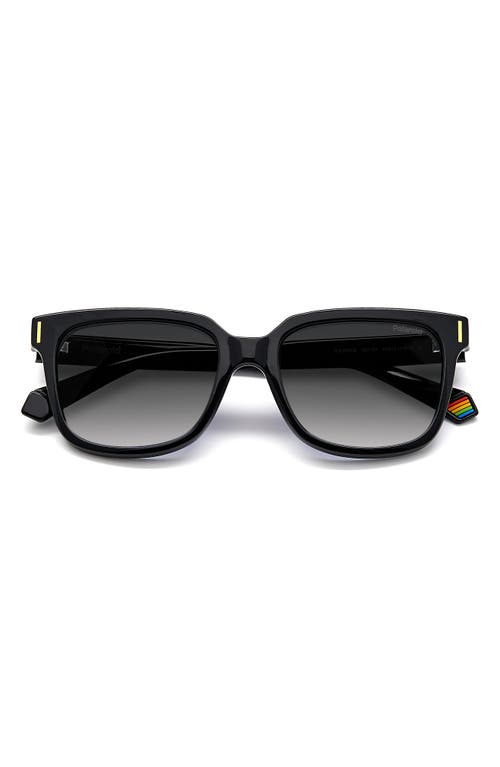 Shop Polaroid 54mm Polarized Rectangular Sunglasses In Black/gray Polar