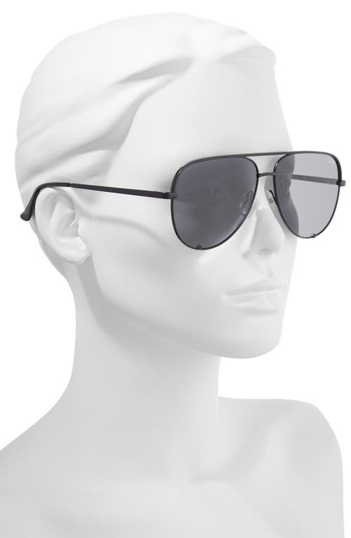 Shop Quay High Key 62mm Oversize Aviator Sunglasses In Black/smoke Polarized