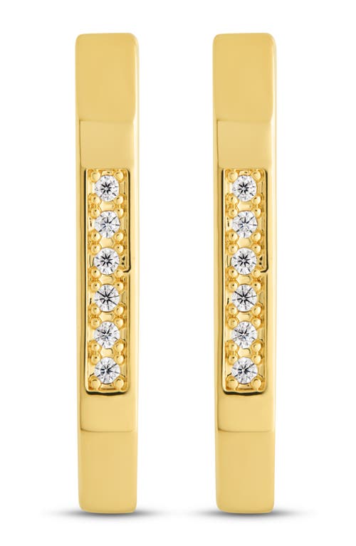 Sterling Forever Aria Geometric Cz Hoop Earrings In Gold