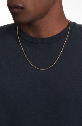 David Yurman Men's 18K Gold Box Chain Necklace, 24