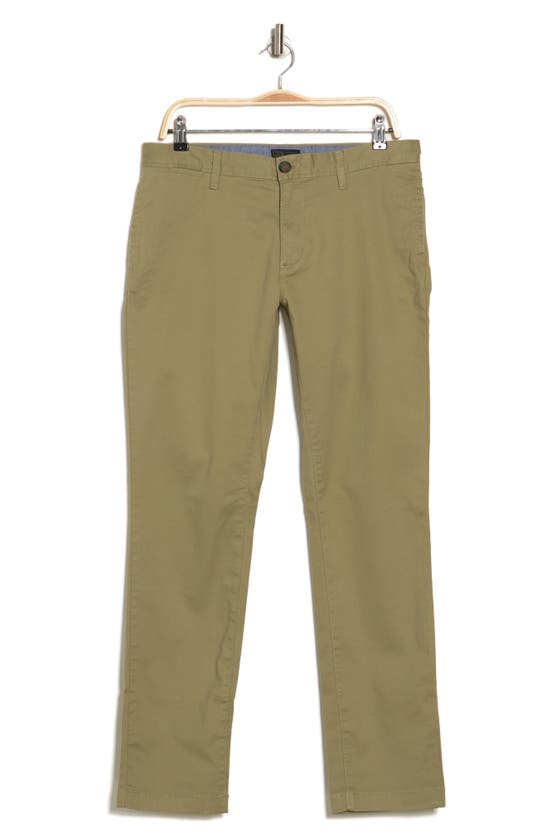 14th & Union The Wallin Stretch Twill Trim Fit Chino Pants In Olive Mermaid