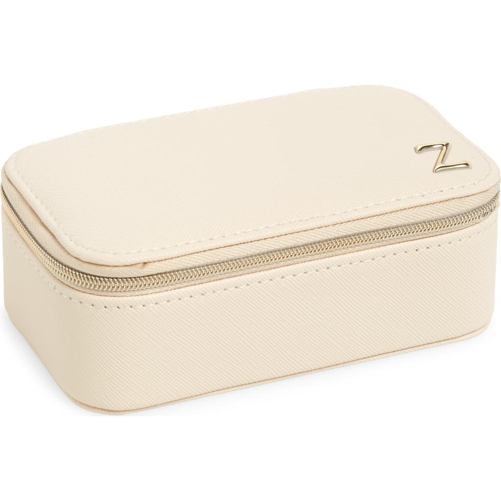 Nordstrom Initial Rectangular Jewelry Box In Z- Cream- Gold