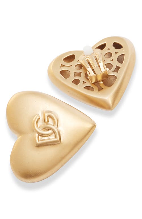 Shop Dolce & Gabbana Dolce&gabbana Dg Heart Drop Earrings In Zoo00 Oro