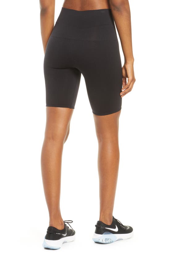 Shop Spanx Look At Me Now Seamless Bike Shorts In Very Black