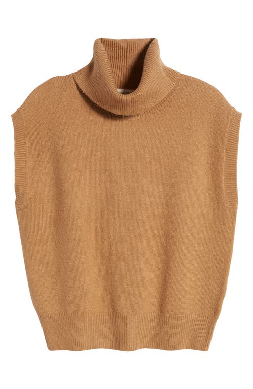 Shop Treasure & Bond Short Dolman Sleeve Cotton Blend Turtleneck Sweater In Brown Bear