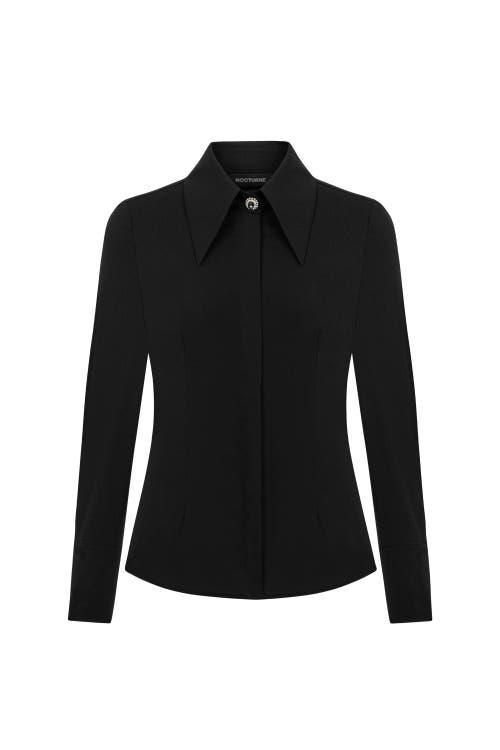 Shop Nocturne Shirt With Stone Button Design In Black