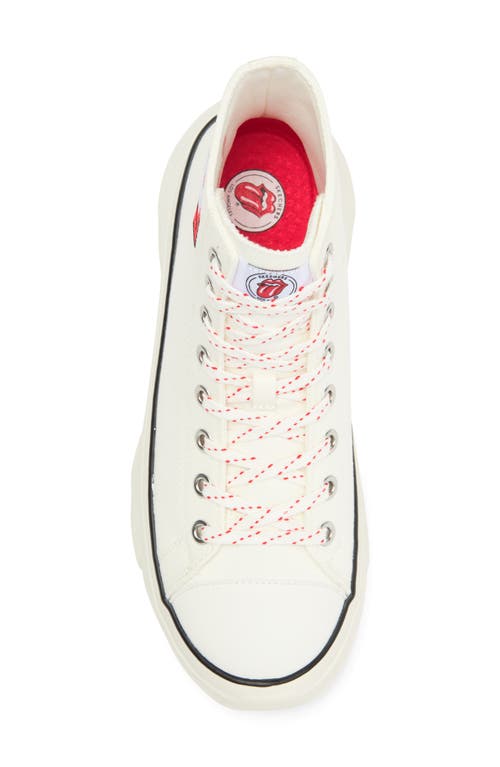 Shop Skechers X Rolling Stones Funky Street Sing It Loud High Top Platform Sneaker In White/red