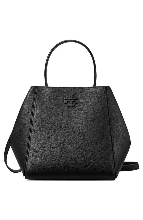 Shop Tory Burch Small Mcgraw Leather Bucket Bag In Black