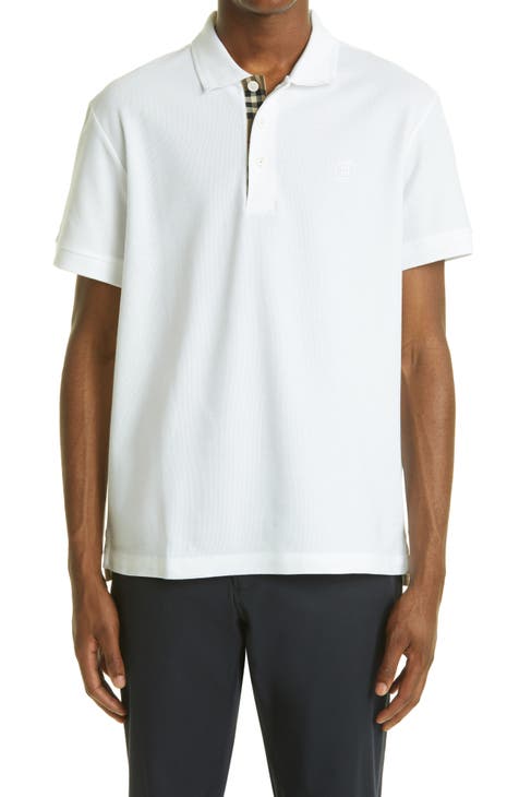 White honeycomb cotton POLO with long sleeves (T XXL)