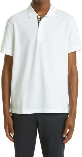 BURBERRY: polo shirt in pique cotton - White