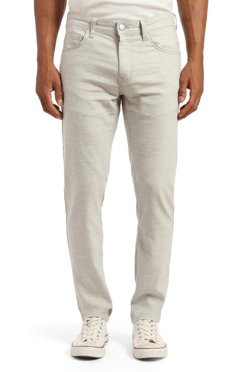 Jake Slim Fit Five-Pocket Pants in Light Grey Linen