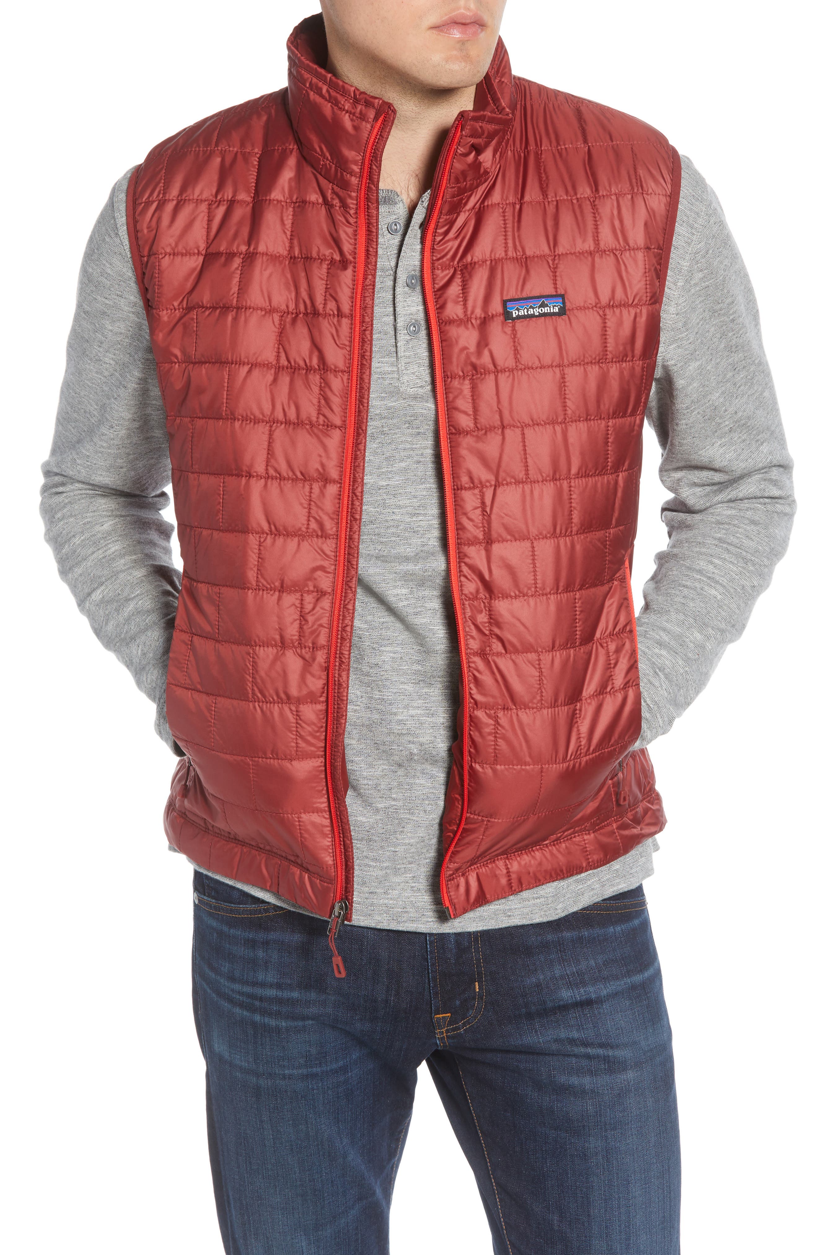 red patagonia vest