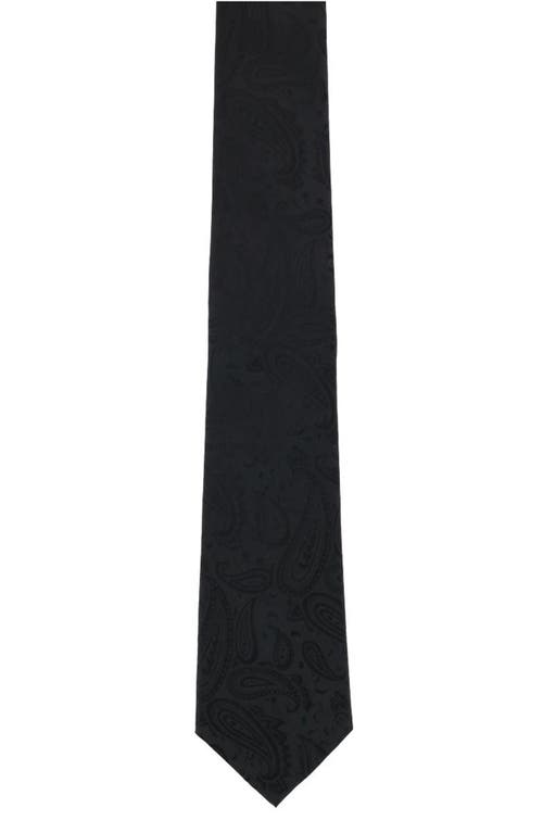 Shop Trafalgar Banbury Paisley Silk X-long Tie In Black