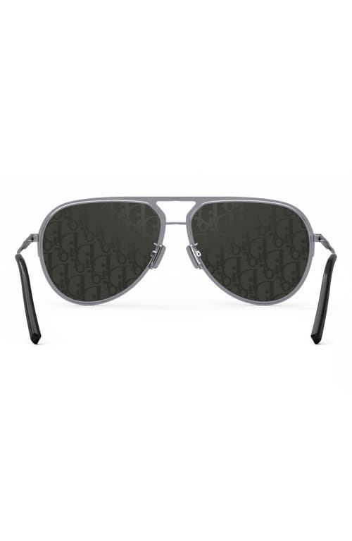 Shop Dior Logo Lens 60mm Mirrored Aviator Sunglasses In Shiny Palladium/smoke Mirror