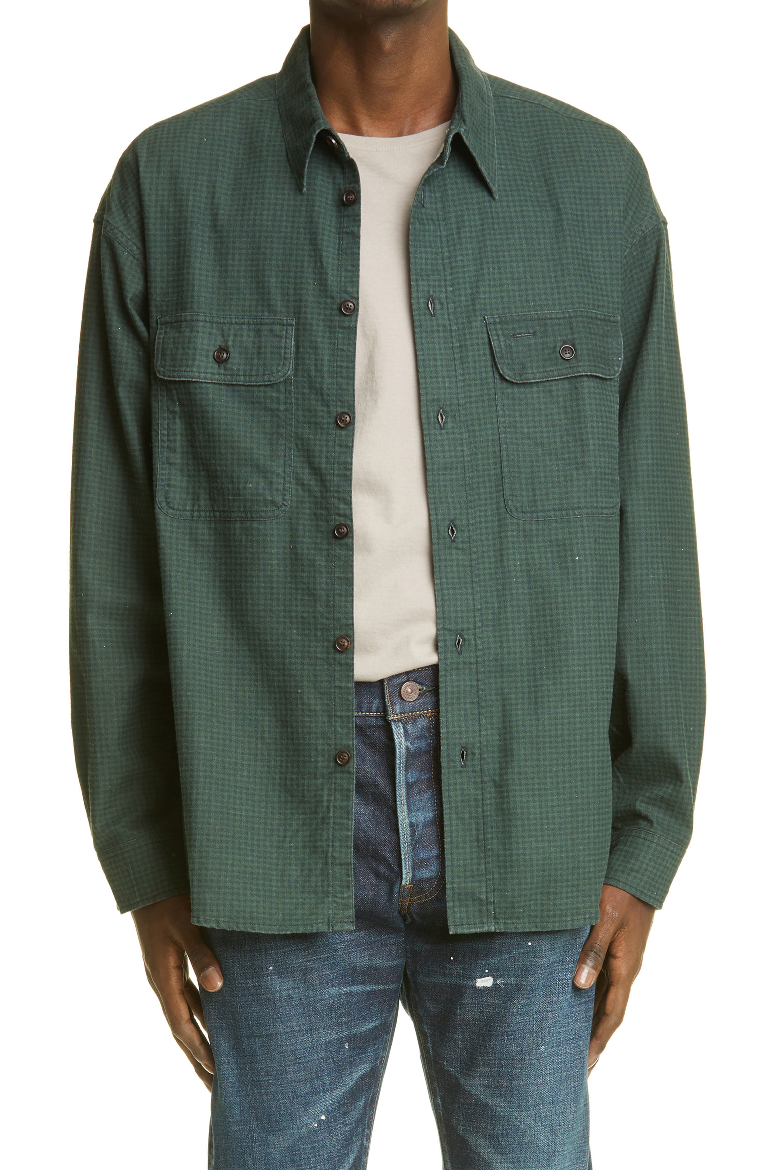 Men's Visvim Lumber Check Flannel Button-Up Shirt | Smart Closet