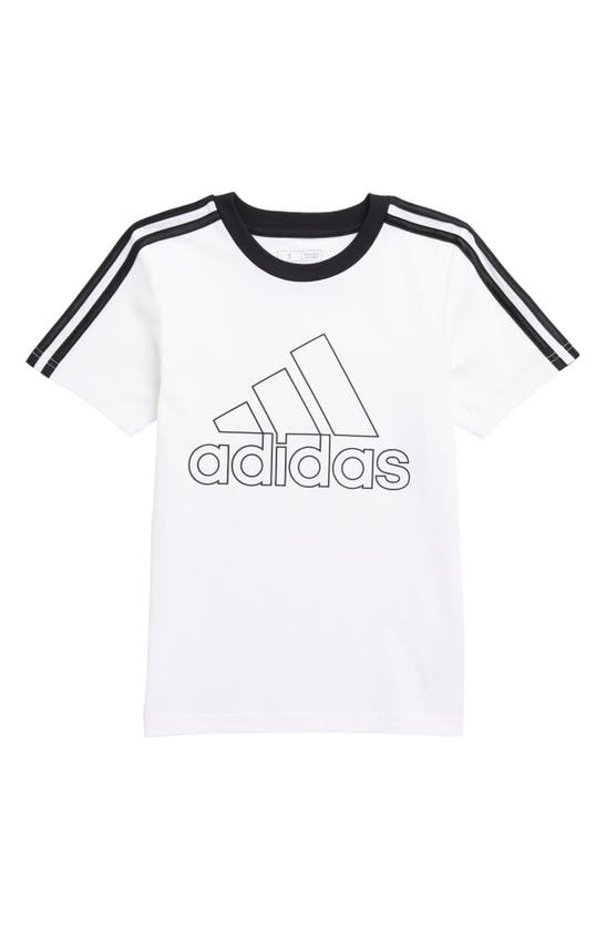 Shop Adidas Originals Adidas Kids' 3-stripes Graphic T-shirt In White