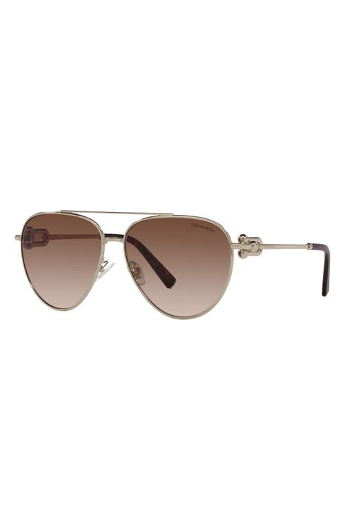 Shop Tiffany & Co . 59mm Gradient Pilot Sunglasses In Pale Gold