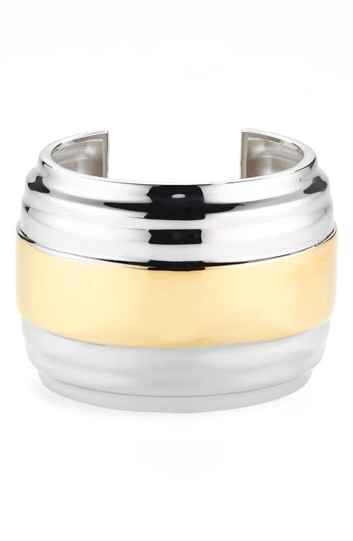 Saint Laurent Wheel Cuff Bracelet In Metallic