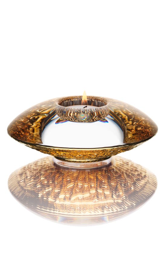 Shop Orrefors Discus Crystal Votive In Gold