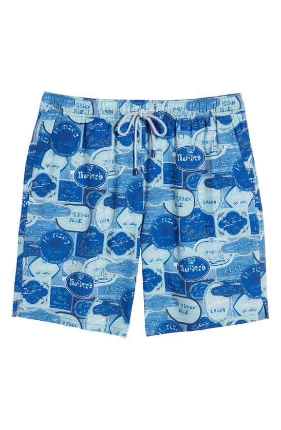 Peter Millar 7 Vintage Labels Print Swim Shorts In Twilight Blue | ModeSens