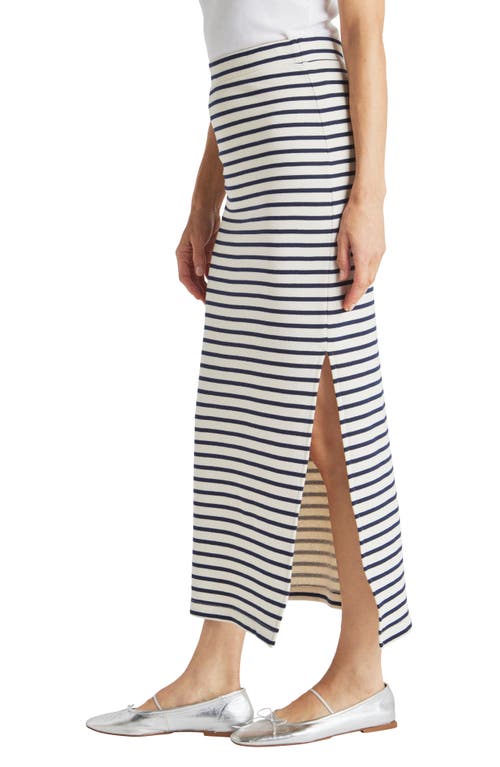 Shop Splendid Whitney Stripe Maxi Skirt In Navy/white