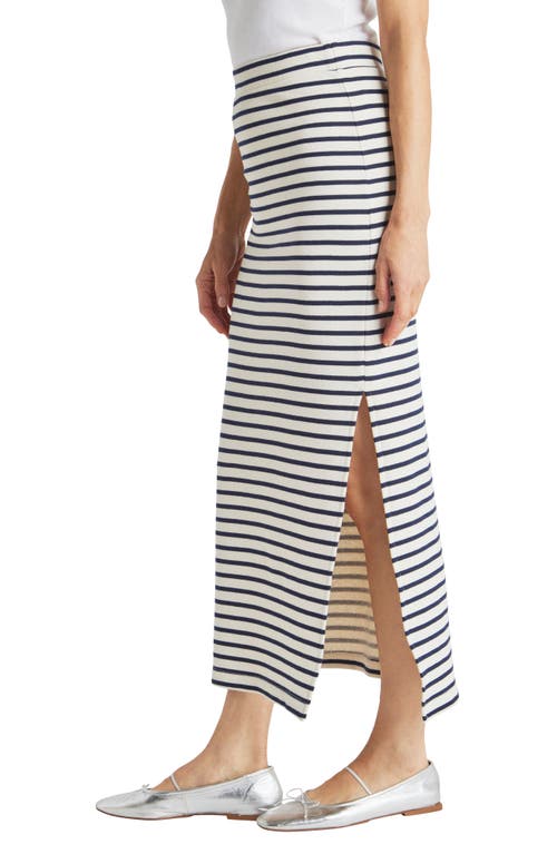 Splendid Whitney Maxi Skirt In Navy/white
