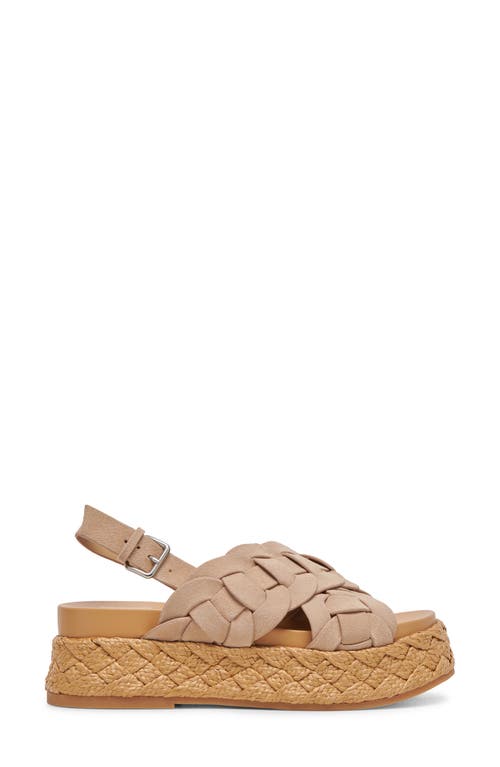 Dolce Vita Women's Winder Crossover Strap Espadrille Platform Sandals In Camel Suede