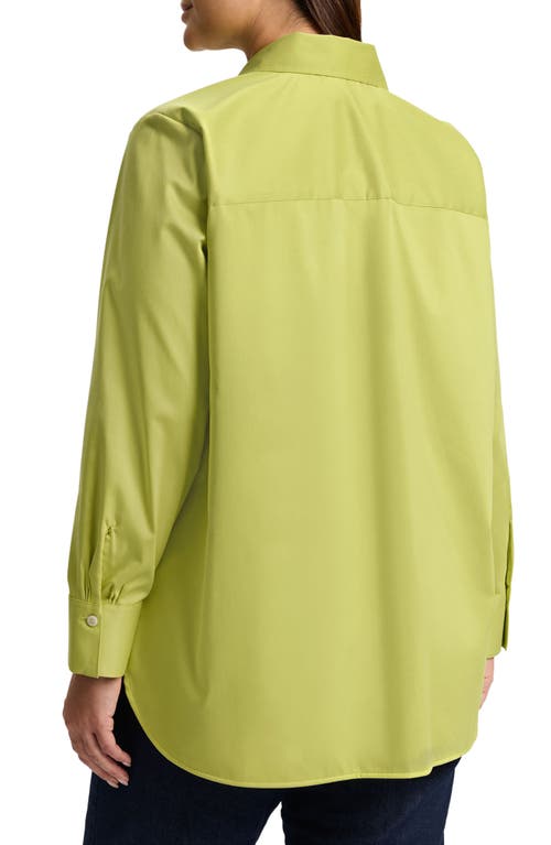 Shop Foxcroft Layla Sateen Button-up Shirt In Green