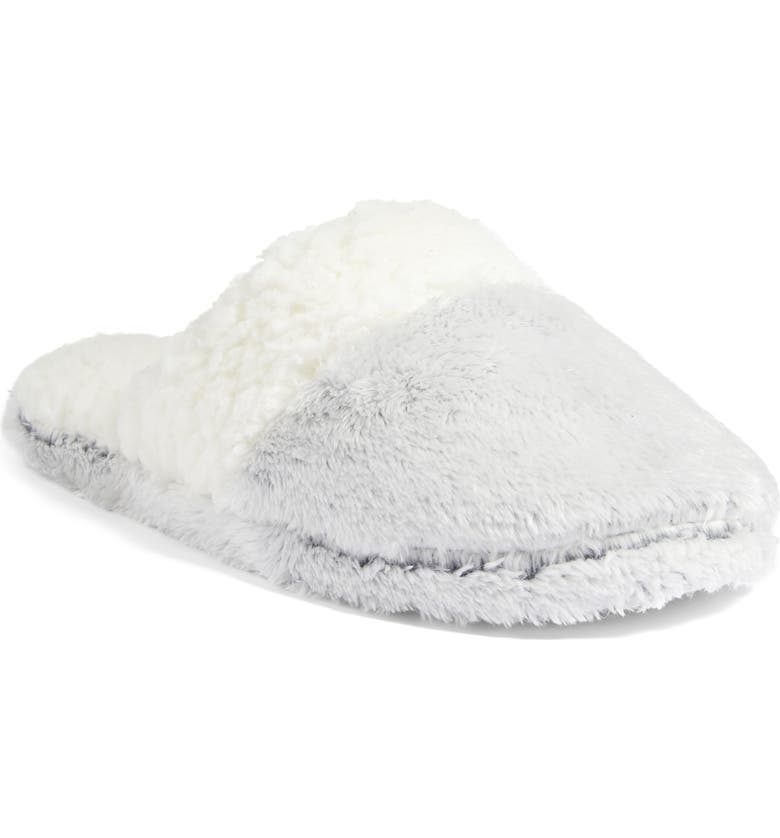 NORDSTROM Frosted Scuff Slippers, Main, color, GREY PEPPER
