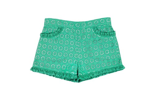 Busy Bees Phoebe Pocket Shorts In Green Eyelet