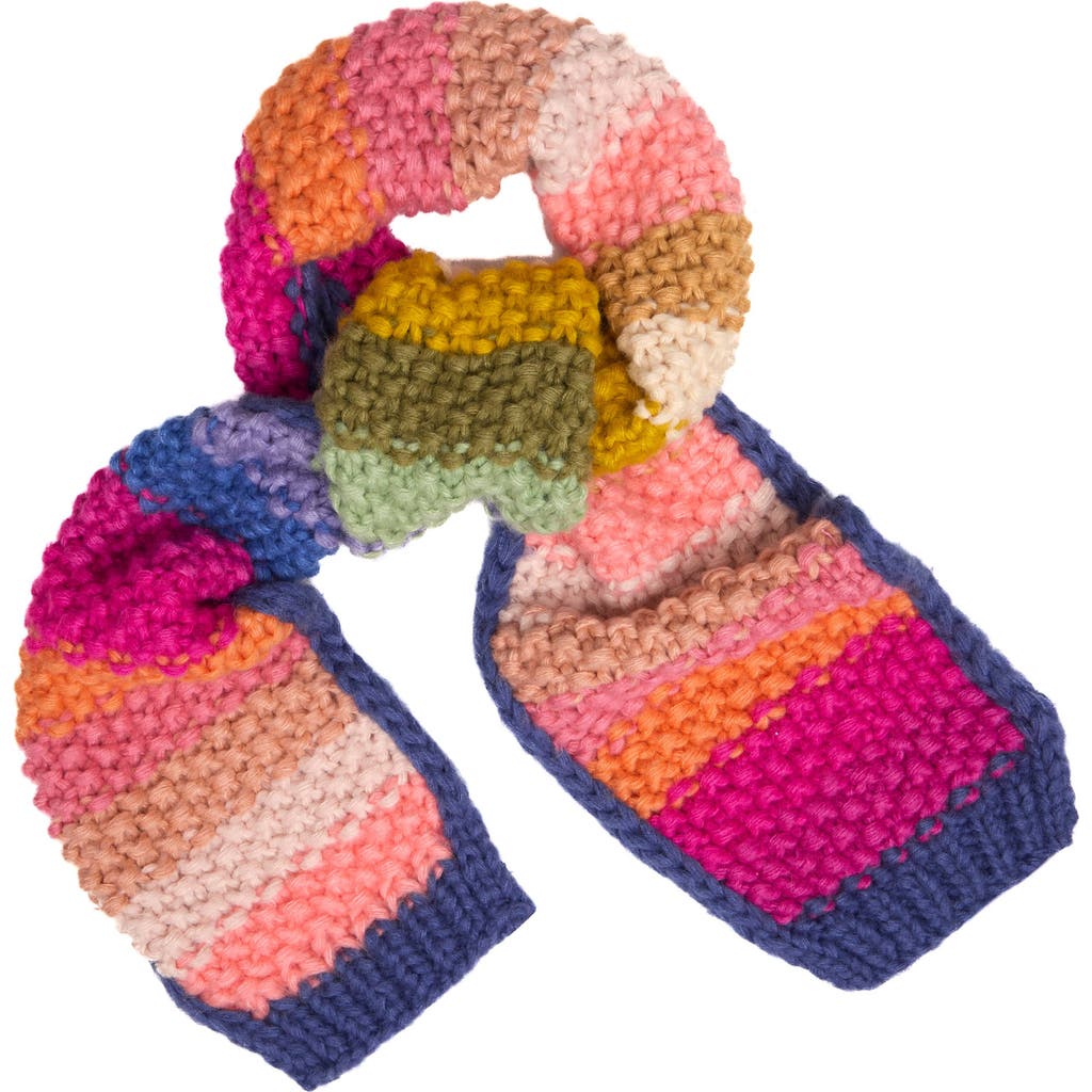 Saachi Mayflower Rainbow Knit Scarf In Multi