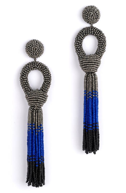 Sanya Beaded Drop Earrings in Cobalt