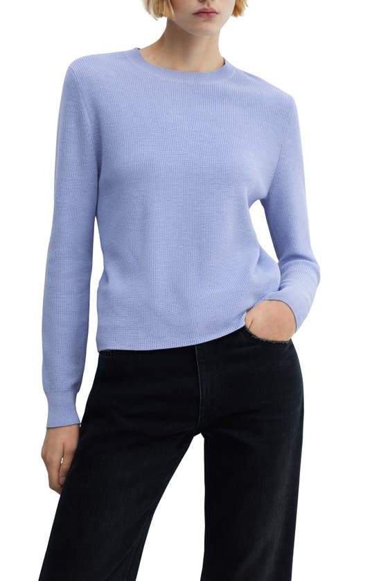 Shop Mango Crewneck Sweater In Sky Blue