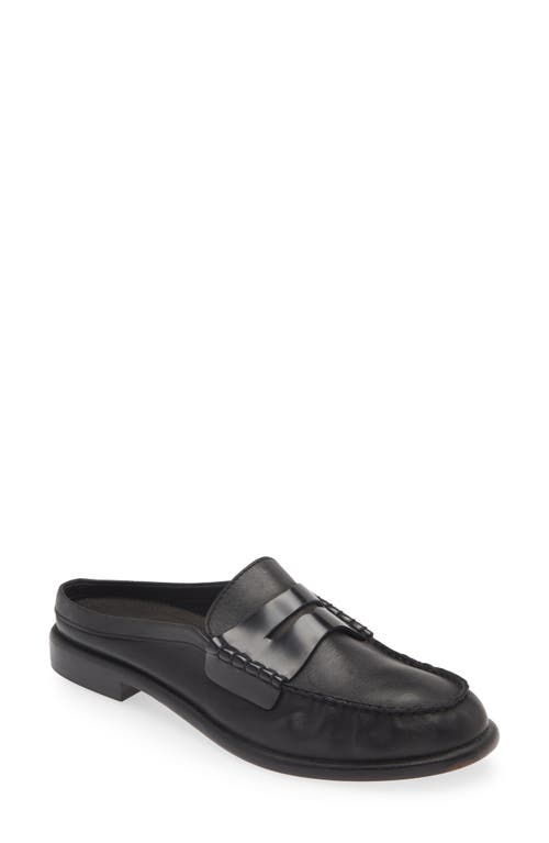Rag & Bone Carter Penny Loafer Mule In Black Leather