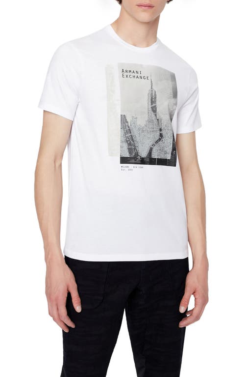 Manhattan Map Graphic Tee in Solid White