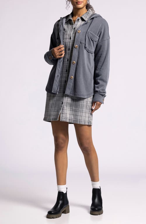 Thread & Supply Shyla Hooded Shirt Jacket in Odyssey Grey 