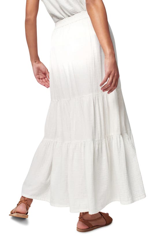 Faherty Valentina Tiered Organic Cotton Maxi Skirt In White