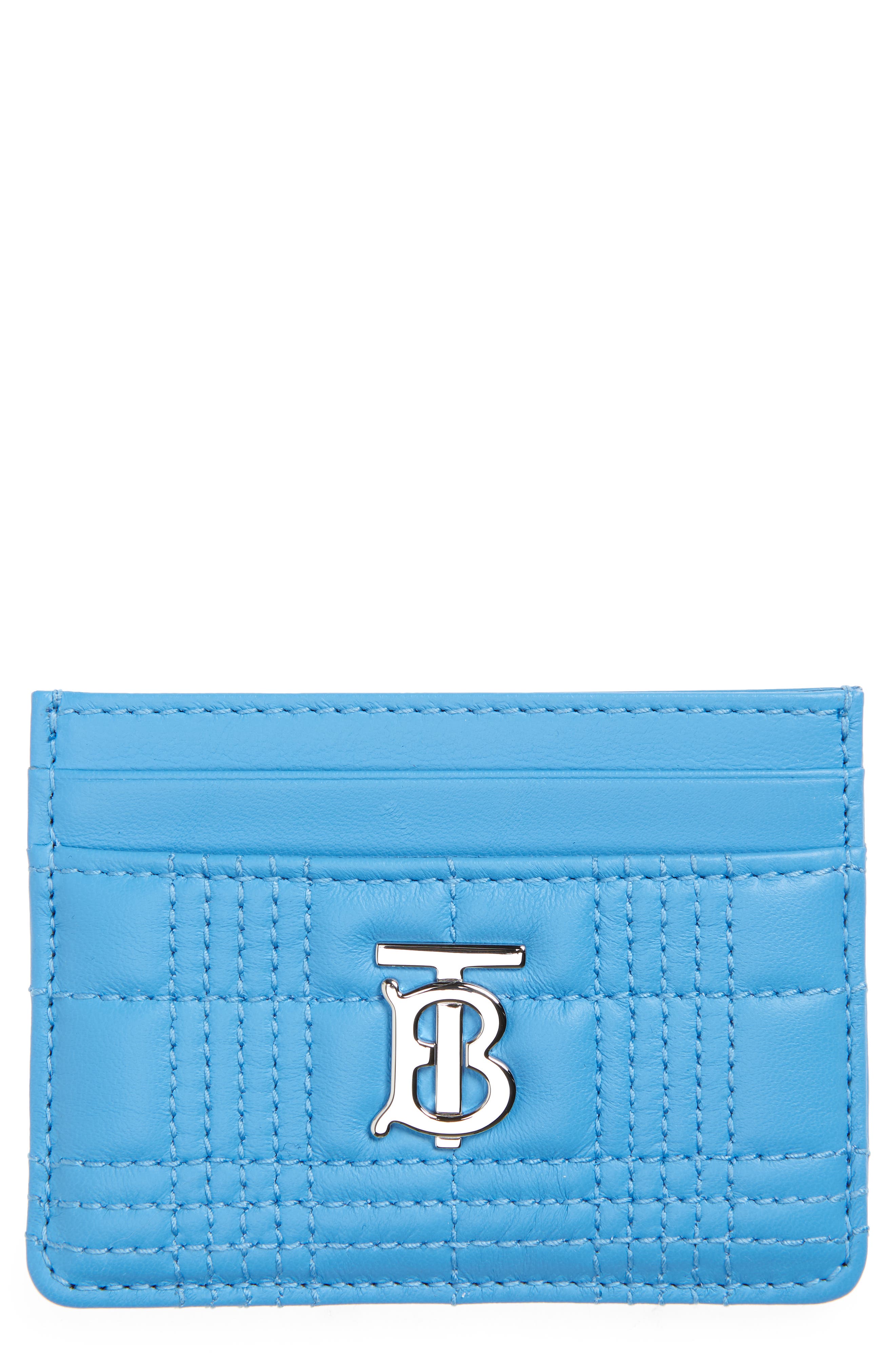Burberry Lola Quilted Leather Card Case in Bright Sky Blue at Nordstrom